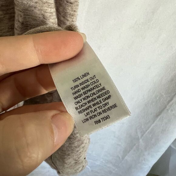 St. Tropez West 100% Linen Tank Top Tan size L - Picture 3 of 5